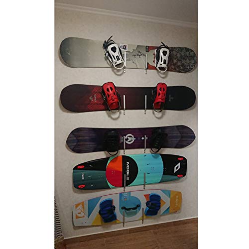 Snowboard Wall Mount Storage Rack - Heavy Duty Aluminum with Felt Protection