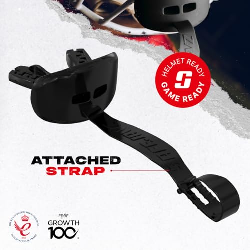 Football Mouth Guard with Connected Strap - Breathable Lip Protector