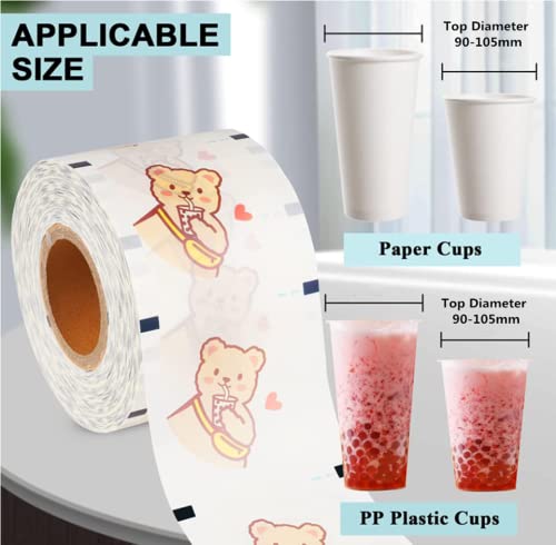 Tea Cup Sealing Film Roll 90-105mm for Plastic & Paper Cups – 1600pcs
