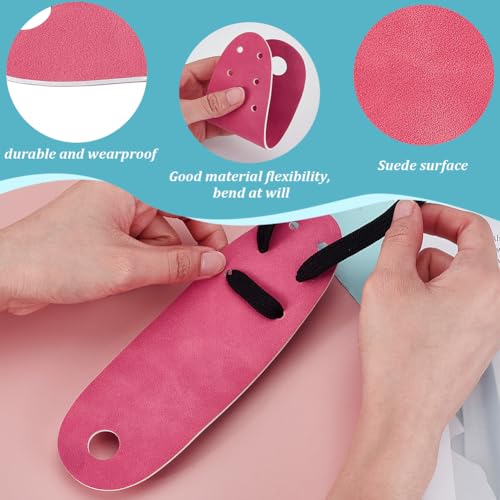 Roller Skate Toe Guards - Durable Faux Suede Protectors, Rose Red