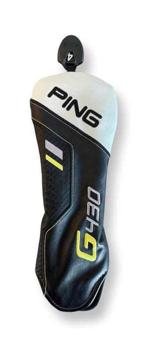 PING G430 Fairway Wood Headcover, Black-White-Yellow-Gray, Leather, Adjustable Number TAG