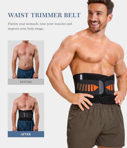 Neoprene Waist Trimmer Ab Belt - Black, X-Large