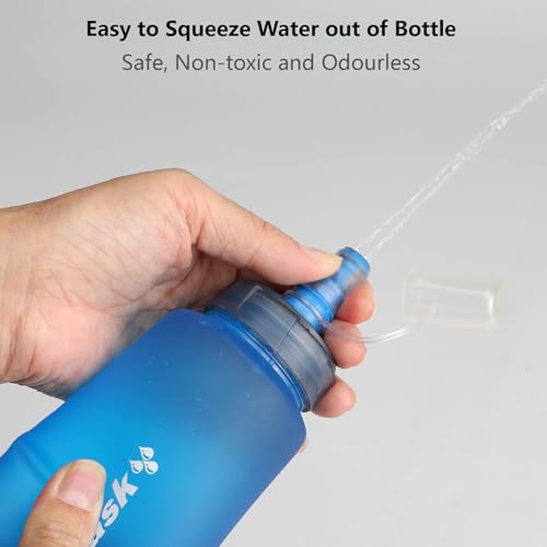 JEELAD 01 White 500ml Collapsible Water Bottles - 2 Pcs BPA-Free TPU Hydration Flask for Outdoor Activities