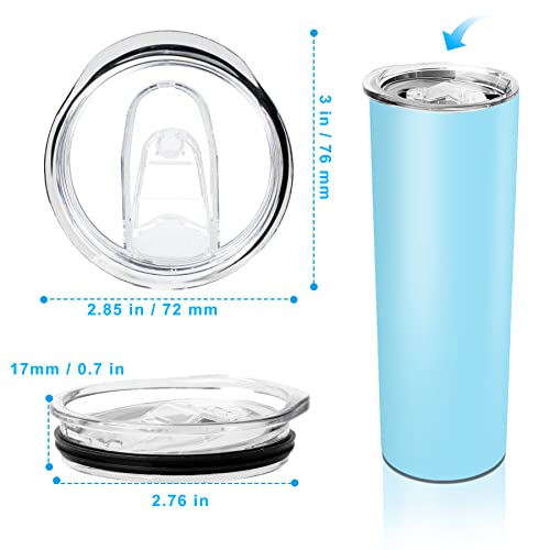 20 oz Skinny Tumbler Replacement Lids - 2 Pack for 2.76in Cups
