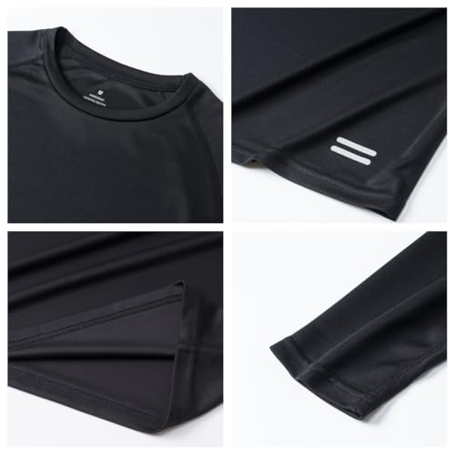 Men's Long Sleeve Quick Dry Base Layer Shirt - Medium / Black