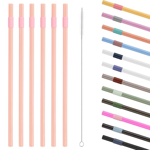 Replacement Straws for 40 oz Owala Tumbler - 6 Pack Pink with Brush