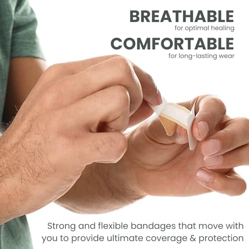 Dealmed Fabric Fingertip Bandages - Latex Free, Non-Stick Pad 100