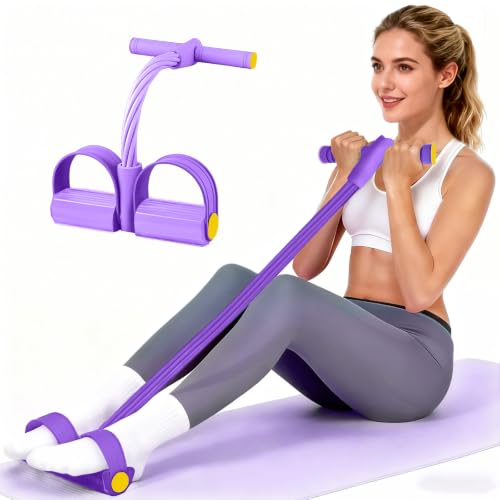 6-Tube Pedal Resistance Band with Handles for Full-Body Workout