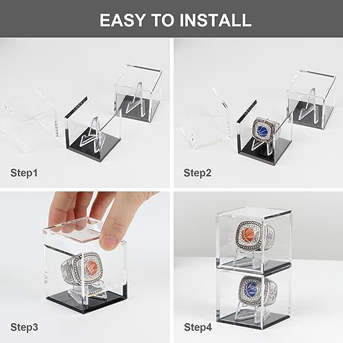 Acrylic Championship Ring Holder Box - Small 2x2x2in
