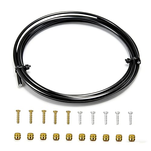 2500mm Bike Hydraulic Brake Hose Kit - Black with Brass Ferrules