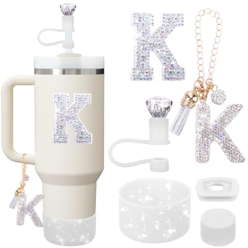 Mity Rain K Accessories Set for Stanley Cup 30/40oz Tumblers - Initials Decorations
