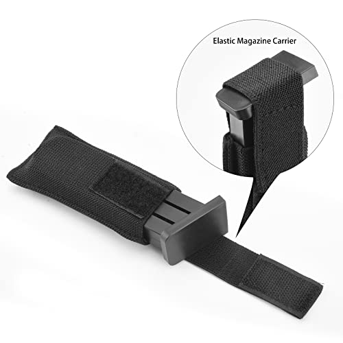 Horizontal Pistol Magazine Carrier Pouch - 2 Pack with Safety Hook