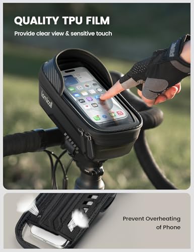 Lamicall Bike Frame Bag Waterproof - [1s Release] Phone Mount Holder