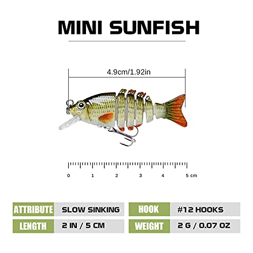 6-Segment Mini Fishing Lures with Rattle for Bass, Trout & More