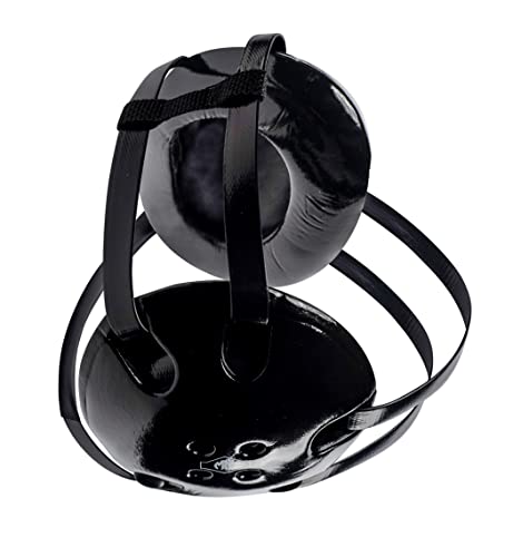 Matman Original Wrestling Headgear Black-Black - 4-Strap Vinyl Ear Guard for Men & Women