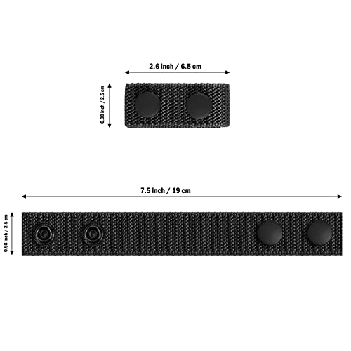 Duty Belt Keeper with Double Snaps - Black, 2 Pack