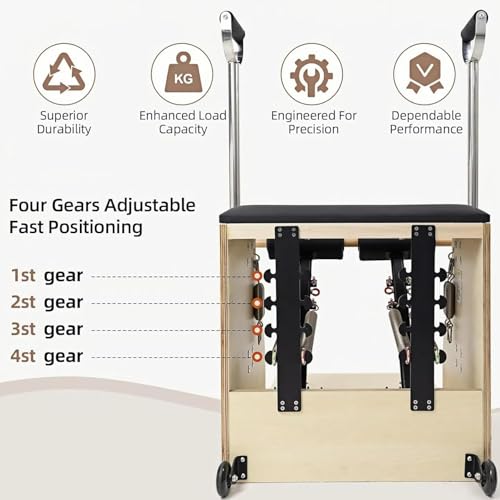 Split-Pedal Pilates Chair with Handles - Assembly Required