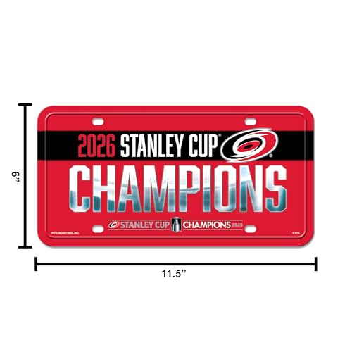 Carolina Hurricanes 2026 Stanley Cup Champions Metal Auto Tag - 12" x 6"