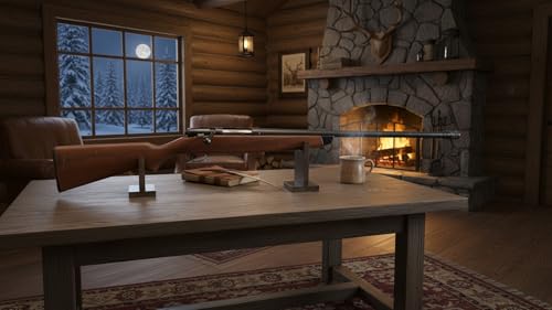 Rustic Wood Gun Display Stand for Rifles & Firearms - Collectibles Showcase