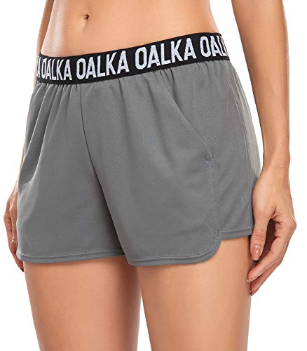 Lightweight Women's Running Shorts with Pockets - XX-Large Light Grey