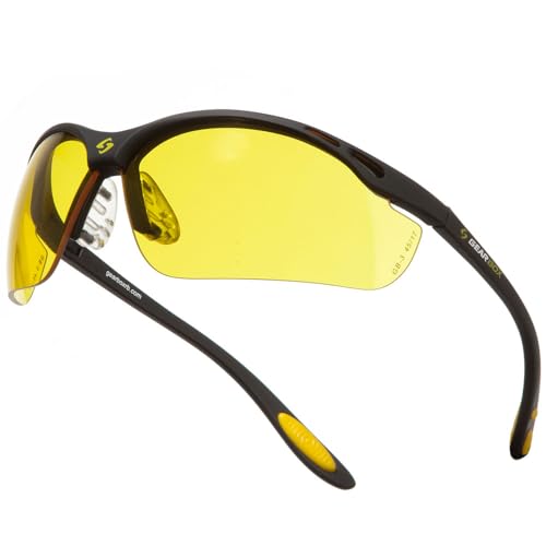 Eye Protection Goggles with Hard Case - Black & Amber