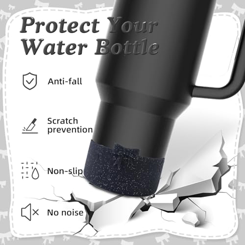 Bow Silicone Boot Sleeve for Stanley Tumbler - Glitter Black