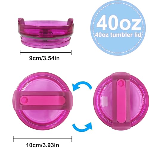 40 OZ Tumbler Replacement Lids - Spill Proof for Stanley - Dark Purple