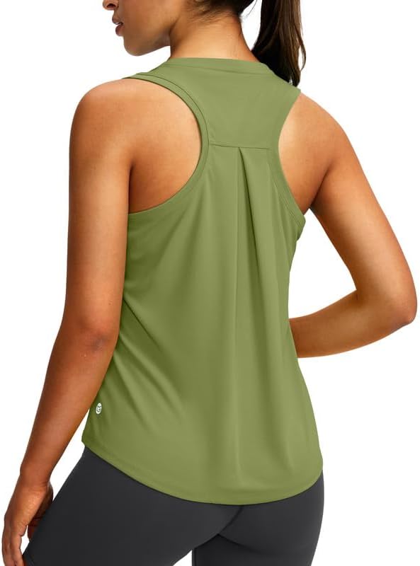 Skiennix Women's Racerback Workout Tank Top - Sleeveless Loose Fit for Yoga & Running