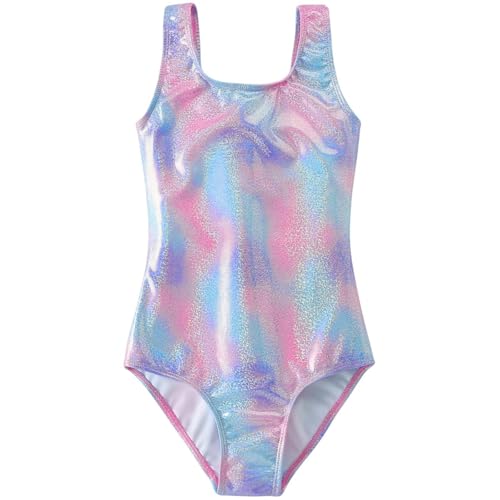 Girls Mermaid One Piece Swimsuit - Quick Dry Backless Swimwear 4-10Y