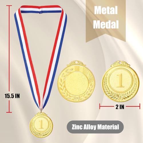 2-Inch Award Medals - Gold, Silver & Bronze Winner Set - 3pcs