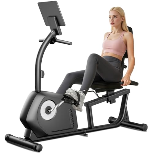 Recumbent Exercise Bike with 16-Level Magnetic Resistance - 350 lbs Capacity