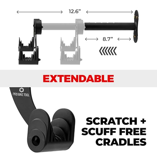 Bike Rack Wall Mount for Garage - Adjustable Horizontal Storage - Black