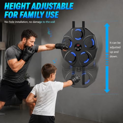 Best Molly Black Wall Boxing Machine with LED Display & Gloves - Home Fitness & Boxing Game