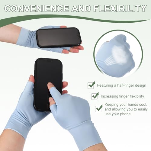 Sun Protection Gloves - Half Finger Breathable Touchscreen Gloves - Skin Tone