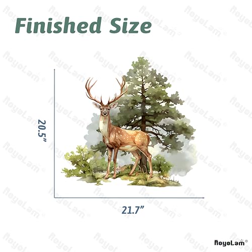 Standing Deer and Tree Wall Decal Nursery Forest Animal Wall Sticker Removable Peel and Stick Wall Art Decor for Kid Baby Classroom Preschool Living Room Playroom Bedroom School