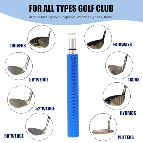 Golf Club Groove Sharpener and Iron Cleaner Tool - Blue