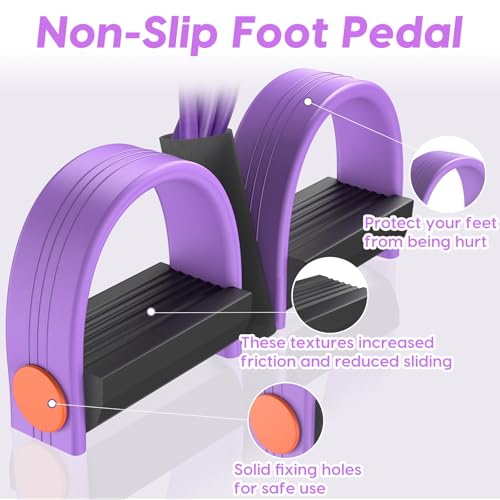 6-Tube Pedal Resistance Band with Handles for Full-Body Workouts