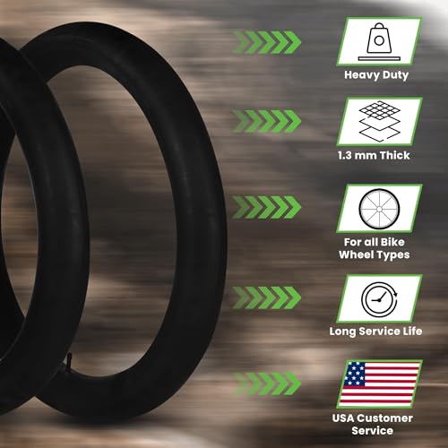 Heavy Duty Bike Tube - Puncture Resistant for 20" x 4" - 2 Pack