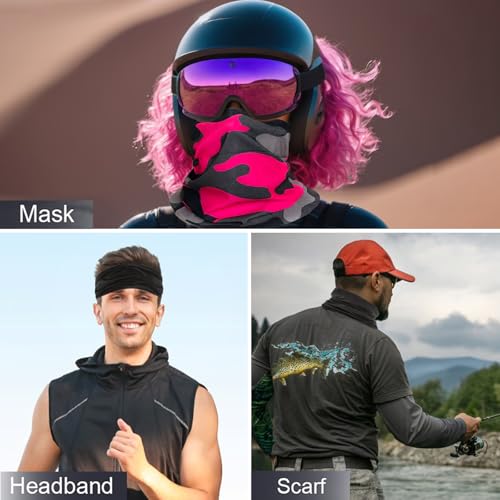 Cisnocr Camo 1 Pack Breathable Cooling Neck Gaiter Face Mask for Men Women