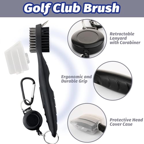 11-Piece Golf Accessories Kit with Bag, Tees & Brush - Black