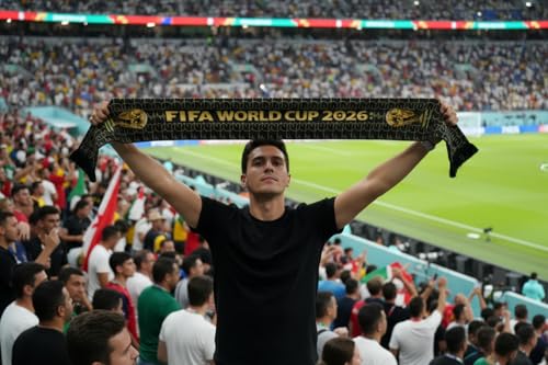 FIFA World Cup 2026 Trophy Scarf - Polyester Black & Gold