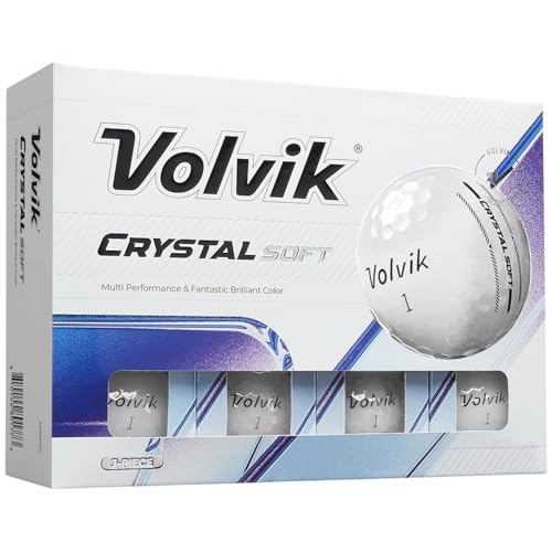 Volvik Crystal Soft Golf Balls White - 12 Pack, High Visibility, Soft Feel