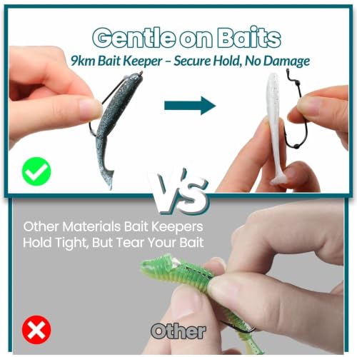 Fishing Bait Stoppers - 300PCS Silicone Pegs Black & White