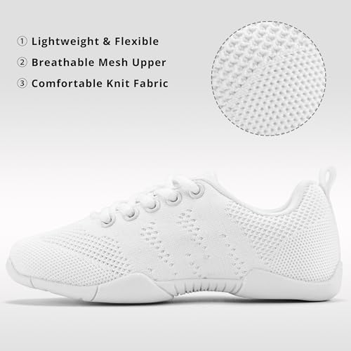 Stelle Girls & Women Cheer Shoes Lightweight Sneakers White 13 Little Kid