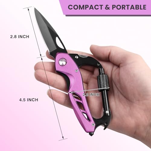 Pink FUNBRO 6-in-1 Multitool Carabiner with Bottle Opener & Screwdrivers (Variation: Pink)