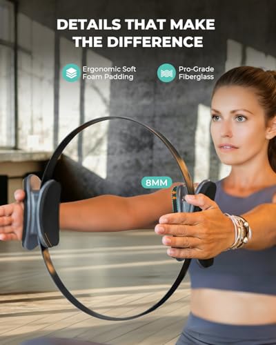 Pilates Ring Set - Studio-Grade Equipment with Dumbbells & Bands - Cyan