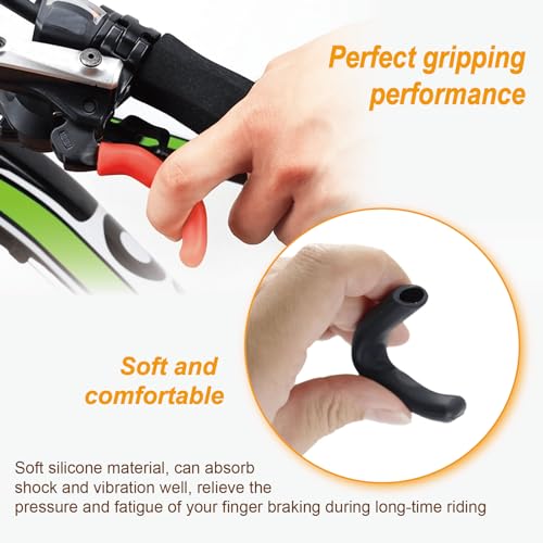 Silicone Brake Lever Covers for Mountain Bicycles - Red (2 Pairs)