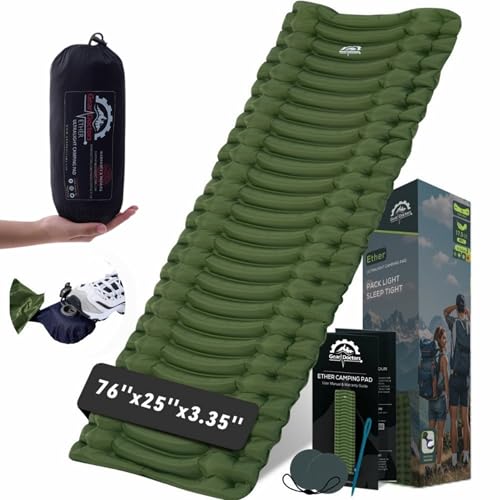 Gear Doctors Ether Regular 17.5oz Ultralight Camping Sleeping Pad – Backpacking Air Mattress