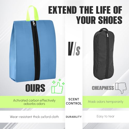 Vincreem 2 Pack Smell Proof Shoe Bags for Travel - Gray & Blue, Waterproof & Odor Control