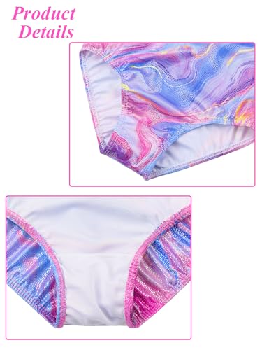 Girls Sleeveless Gymnastics Leotard - Sparkly Pink Marble, 9-10 Years